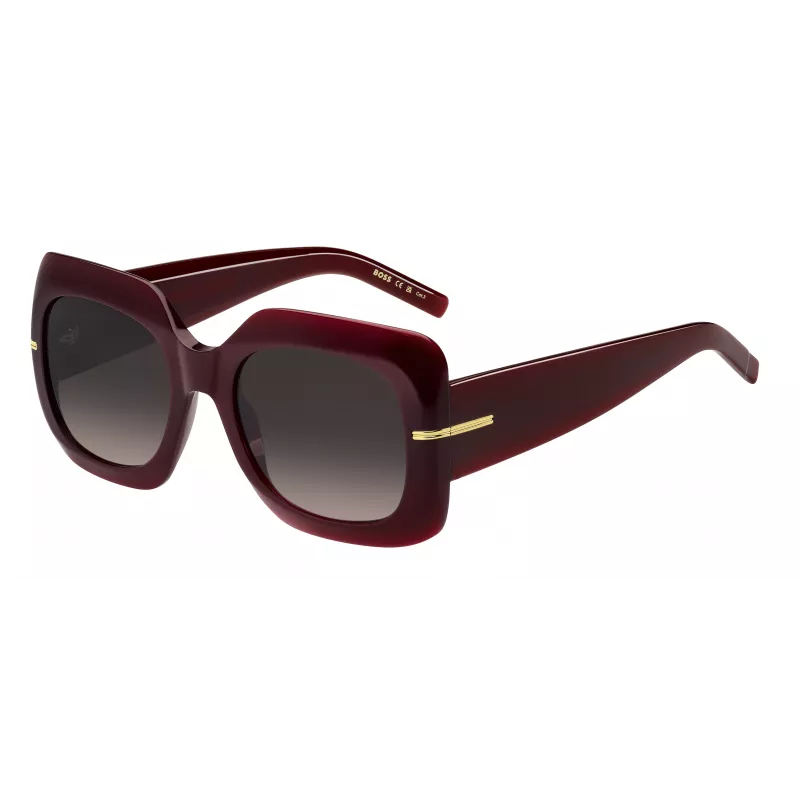 BOSS Sieviešu saulesbrilles BOSS1730SLHF Tumši Havana Acetāts Kvadrātveida Rāmis Brūns Gradienta Lēcas 54mm