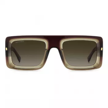 DSQUARED2 D2-0141-S-XL7 Vīriešu taisnstūra saulesbrilles Havana 53mm