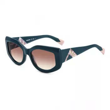MISSONI Sieviešu saulesbrilles MIS0198SZI9 - Havana acetāta modificēts kvadrātveida rāmis ar gradienta brūnām lēcām