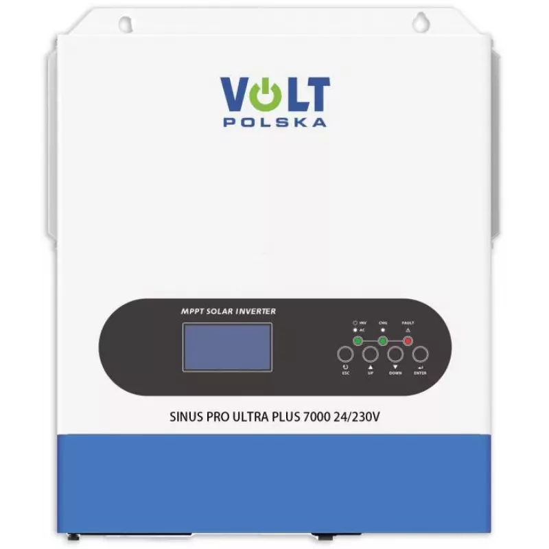 Volt Polska SinusPro ULTRA PLUS 7000 24/230V Saules invertora pārveidotājs 3500/7000W Wi-Fi + 100A
