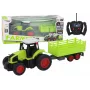 LEAN TOYS Ar tālvadību vadāms RC traktors ar piekabi 1:16 Zaļš