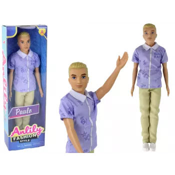 LEAN TOYS Bērnu lelle zēns Paulo krekls blondi mati