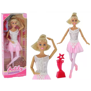 LEAN TOYS Bērnu lelle Anlily Balerīna Dejotāja Statuete Bulciņa Rozā Kleita