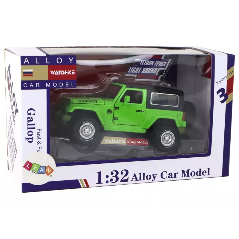LEAN TOYS Bezceļu Auto Ar Akumulatoru Berzes Piedziņa Metāls Zaļš 1:32
