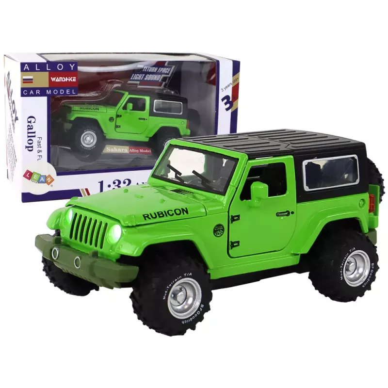 LEAN TOYS Bezceļu Auto Ar Akumulatoru Berzes Piedziņa Metāls Zaļš 1:32