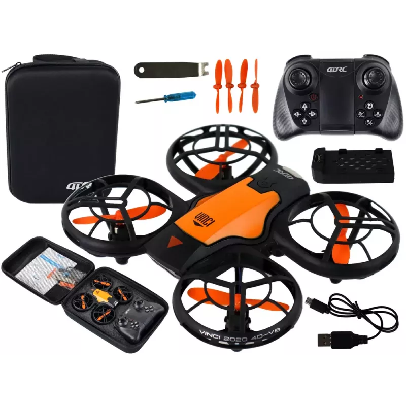 LEAN TOYS Ar vadību vadāms dronu gaismas oranžs