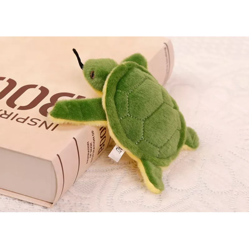 LEAN TOYS Bruņurupucis Plīša Mascots Atslēgu Piekariņš ar Svilpi Zaļš 15 cm