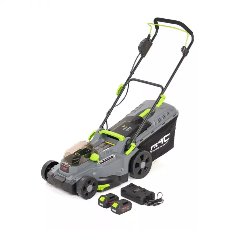 Akumulatora zāles pļāvējs NAC 2x20V 40V bezsuku 37cm pļaušanas platums 40L zāles savācējs