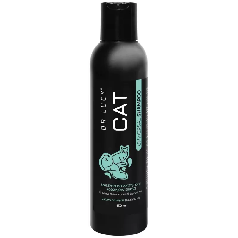 DR LUCY Cat Universal Shampoo 150 ml Maigs, Mitrinošs Šampūns Visu Veidu Kaķu Apmatojumam