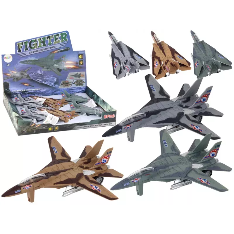 LEAN TOYS Militārā lidmašīna Ar dzinēju Fighter Moro Gaismas Skaņas Mix