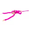 LEAN TOYS Mascot Plush Monkey with Baby, Dark Pink 90 cm