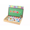 LEAN TOYS Izglītojošs magnētiskais puzļu komplekts ar daudzfunkcionālu tāfeli, 100–120 gabali, dzīvnieku tēma, abpusēja baltā tāfele un melnā tāfele, koka glabāšanas kaste, vecumam no 3+ gadiem