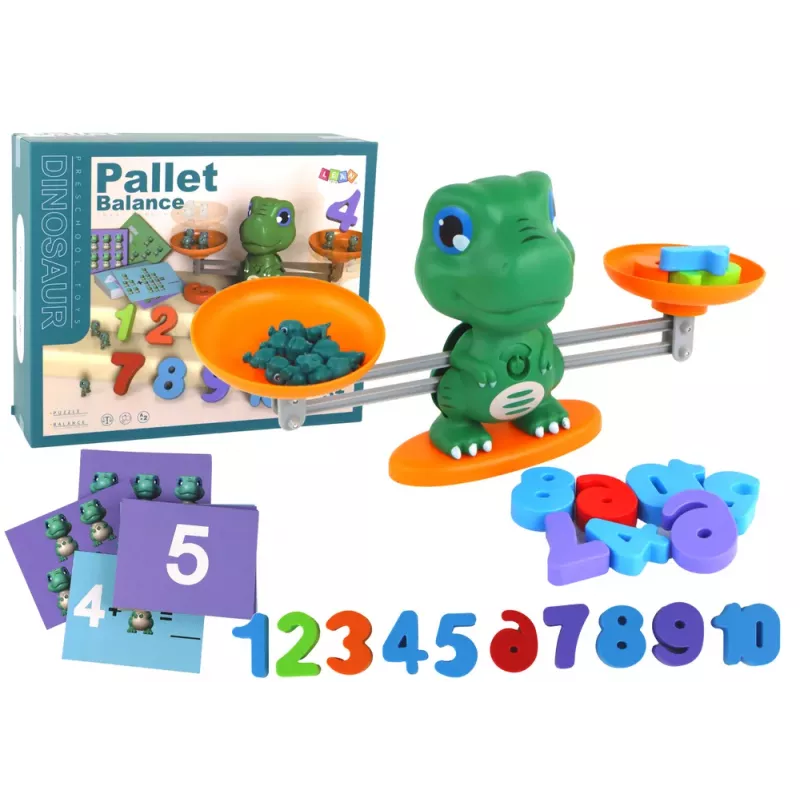 LEAN TOYS Izglītojoša rotaļlieta Dinozauru svari Matemātiskās darbības