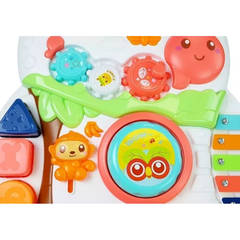 LEAN TOYS Izglītojošais stūmējs mazulim ar interaktīvu mikrofonu