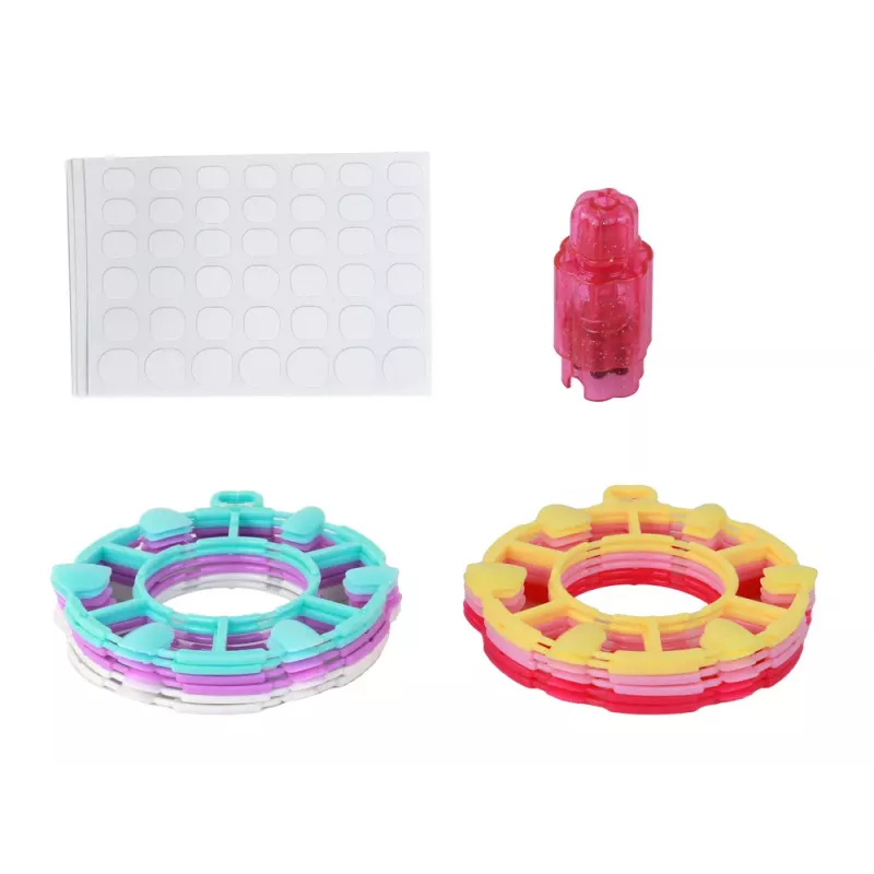 LEAN TOYS Nagu komplekts rozā Nagu uzgaļi Uzlīmes Dimanti