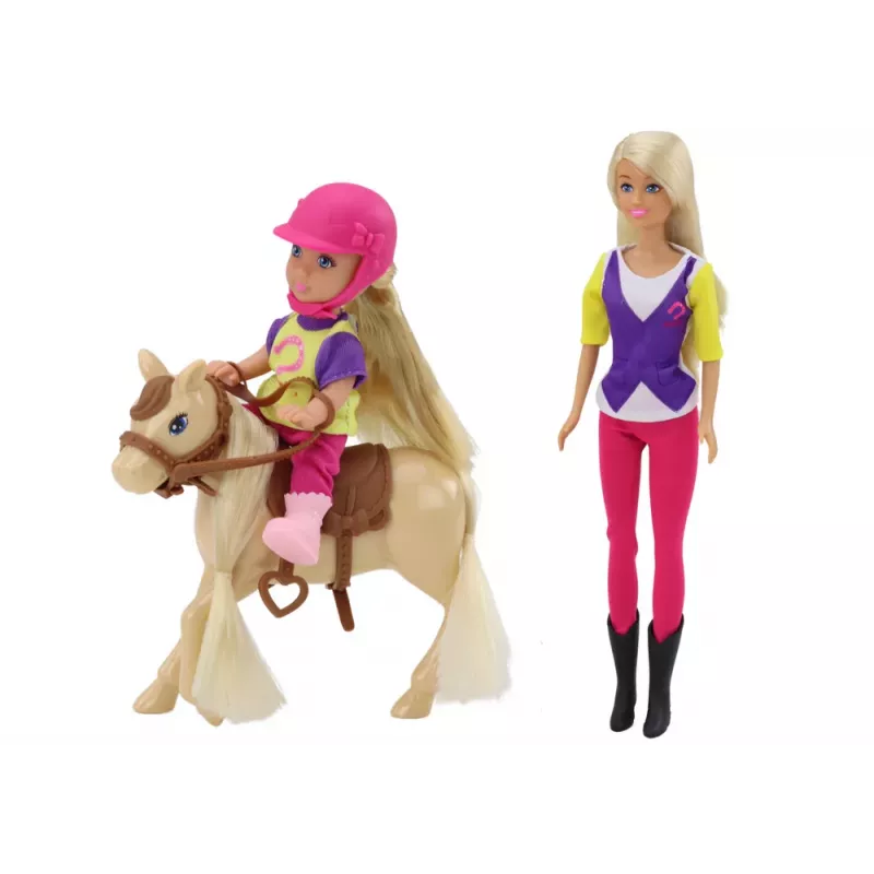 LEAN TOYS Anlily leļļu komplekts ar bērnu un poniju, zirgu ferma