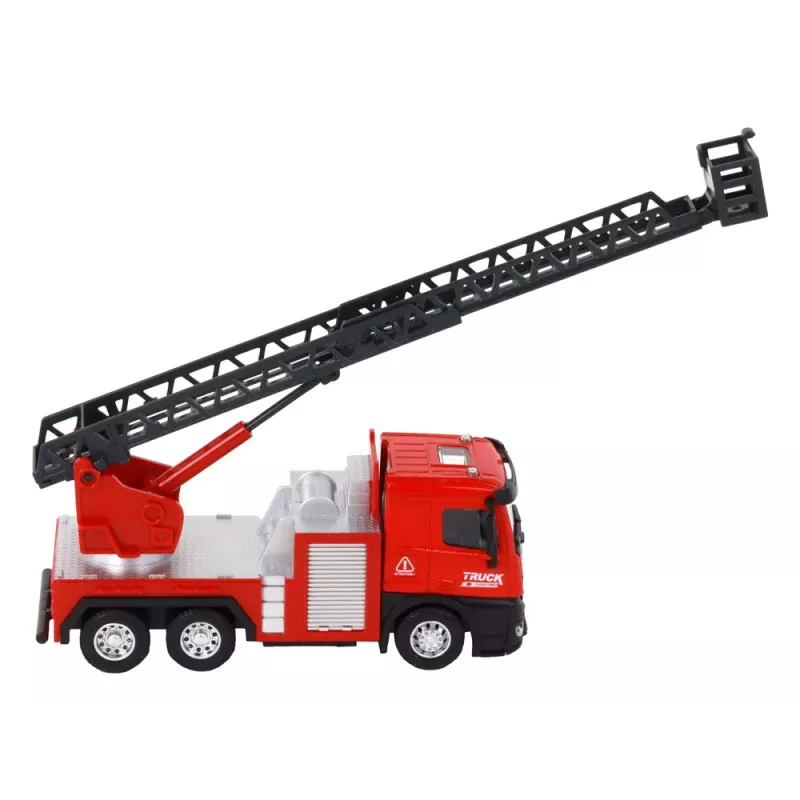 LEAN TOYS Red Fire Truck With Extendable Ladder Boom