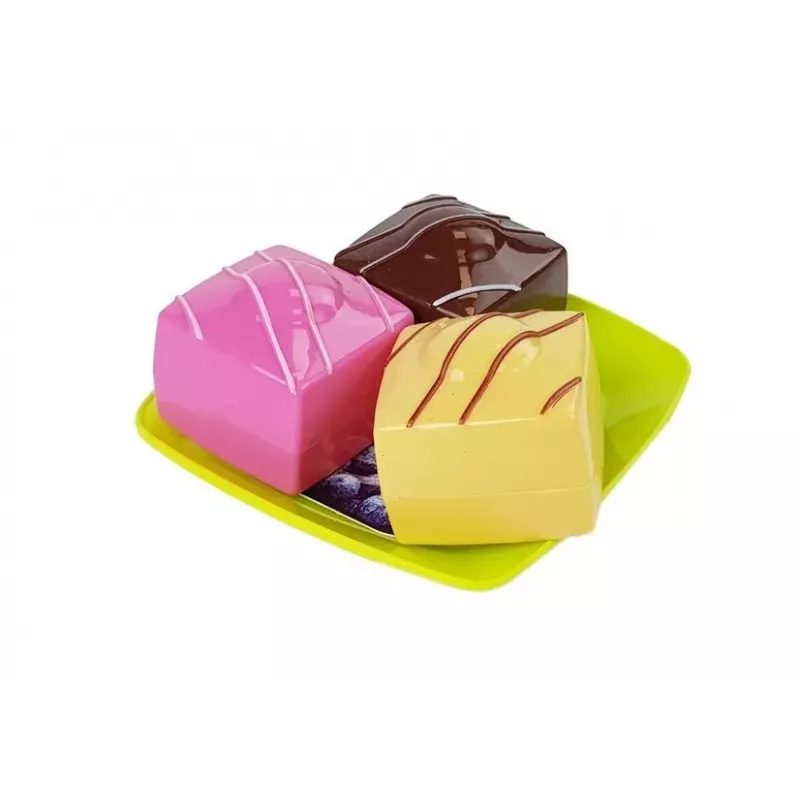 LEAN TOYS Set Ēdienkārtojums Desertam Kūkai ar Paplāti - 8 daļu Porcelāna un Nerūsējošā tērauda Servēšanas Komplekts