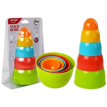 LEAN TOYS Piramīdas kausiņi bērniem 5 gab.