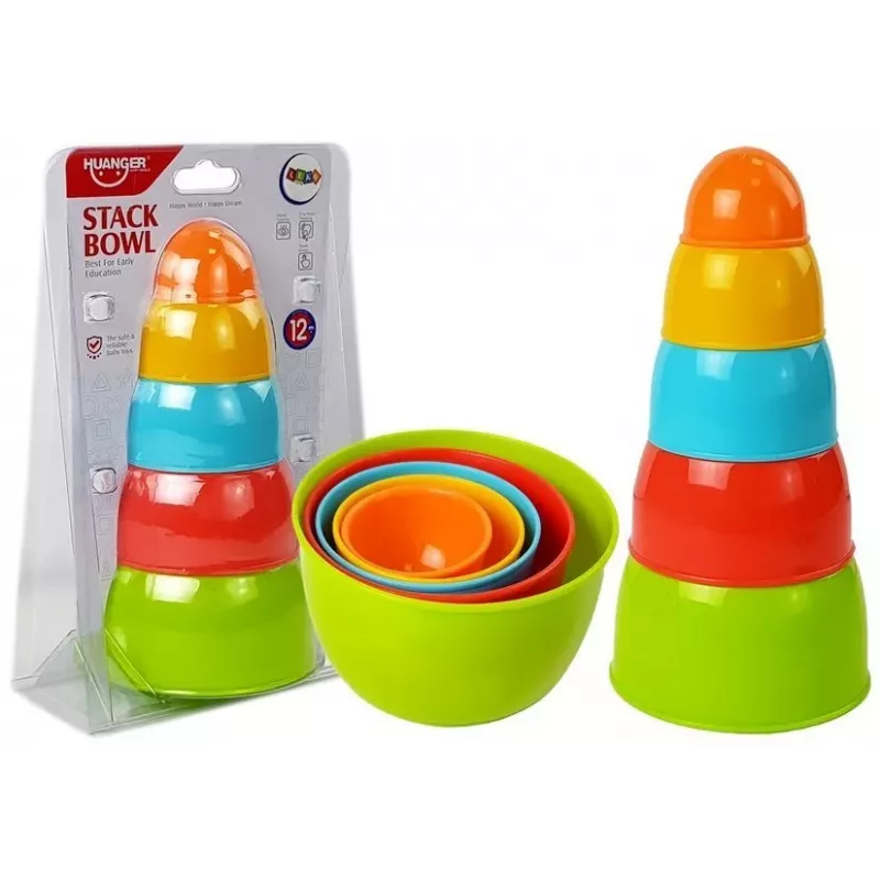 LEAN TOYS Piramīdas kausiņi bērniem 5 gab.