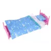 LEAN TOYS Leļļu mēbeļu komplekts Gulta Skapis Tualetes galdiņš 29-30 cm modes lellēm, Rozā, 3 gab.