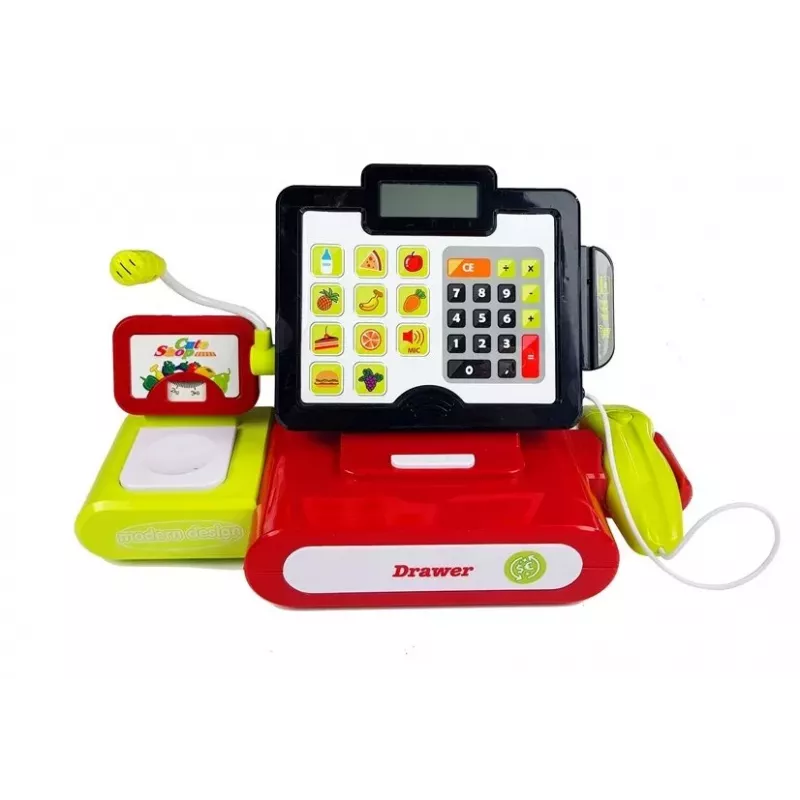 LEAN TOYS Kases aparāts ar skārienekrāna kalkulatoru + aksesuāri