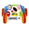 LEAN TOYS Bērnu stumjamā rotaļlieta Nīlzirgs ar skaņām, grabulīšiem, čaukstošām detaļām un spoguli