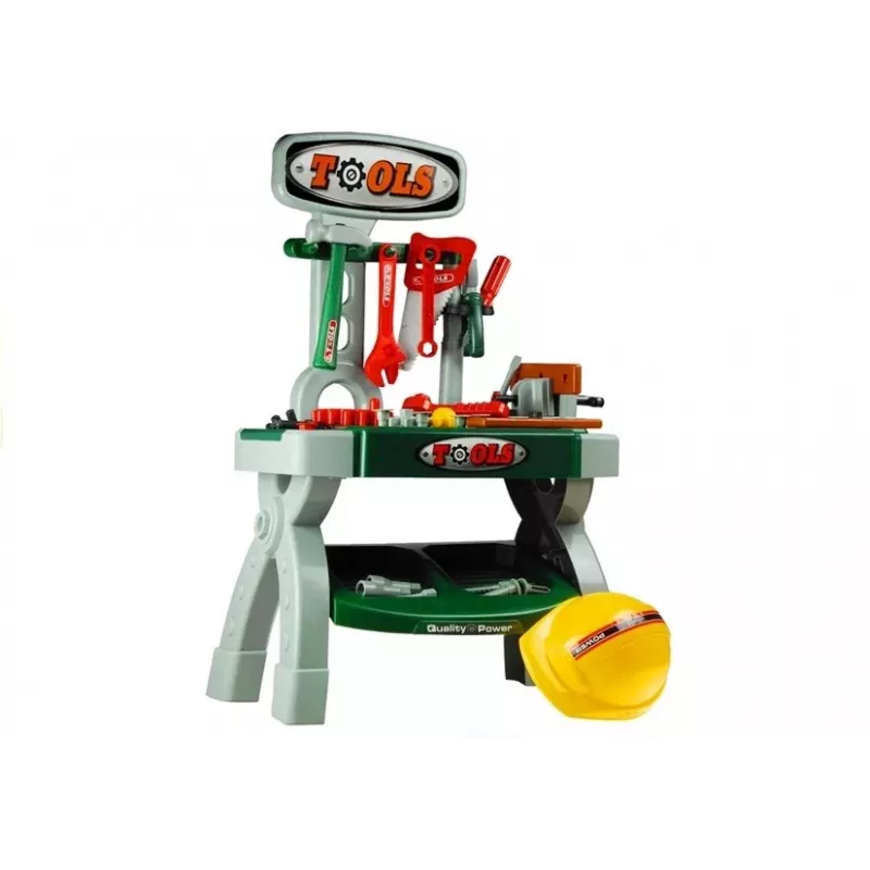 LEAN TOYS Bērnu darbagalds ar instrumentiem un skrūvspīli DIY darbnīca