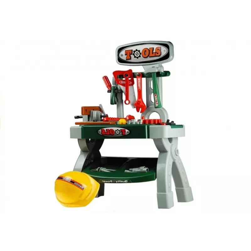 LEAN TOYS Bērnu darbagalds ar instrumentiem un skrūvspīli DIY darbnīca