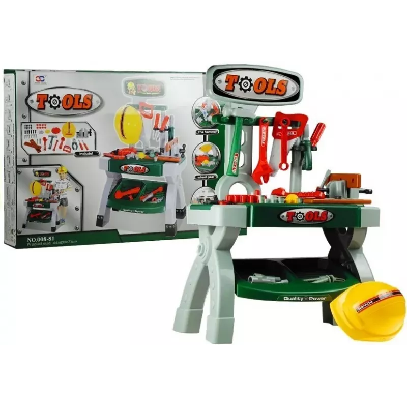 LEAN TOYS Bērnu darbagalds ar instrumentiem un skrūvspīli DIY darbnīca
