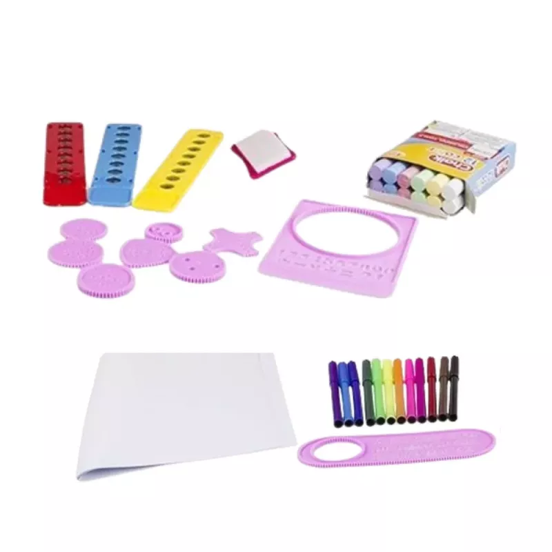 LEAN TOYS Zīmēšanas un gleznošanas galds ar projektoru un molbertu 4in1 49 cm