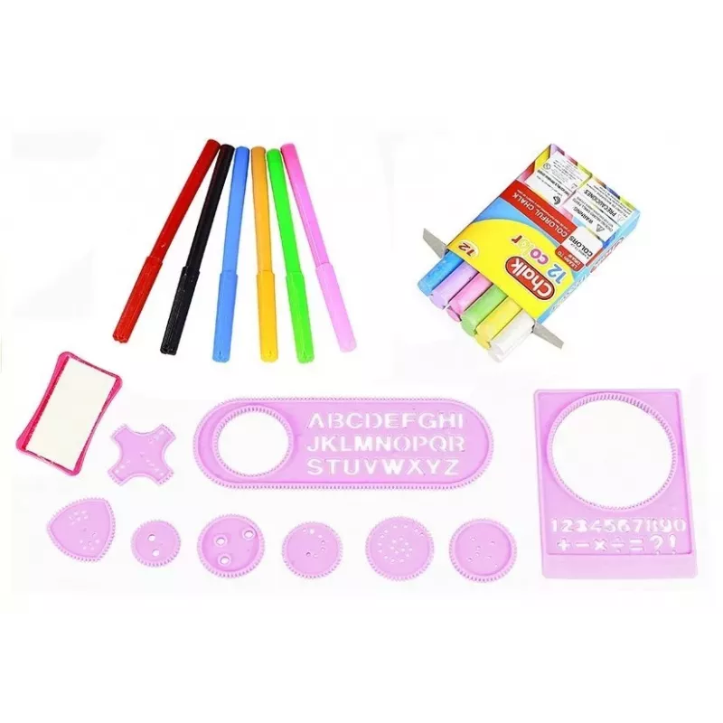 LEAN TOYS Saliekams 2in1 Tāfele - Krīts un Marķieris