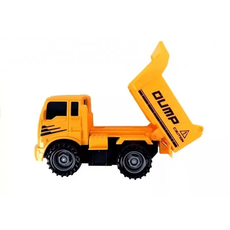 LEAN TOYS Transportlīdzekļu komplekts izskrūvēšanai Betona maisītājs Pašizgāzējs