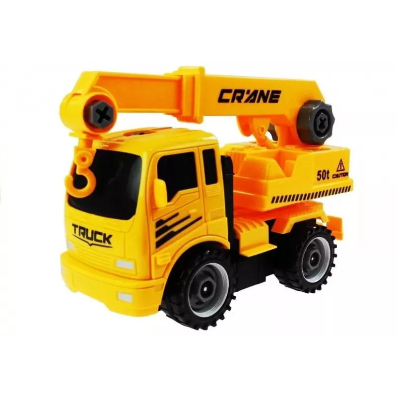 LEAN TOYS Transportlīdzekļu komplekts izskrūvēšanai Betona maisītājs Pašizgāzējs