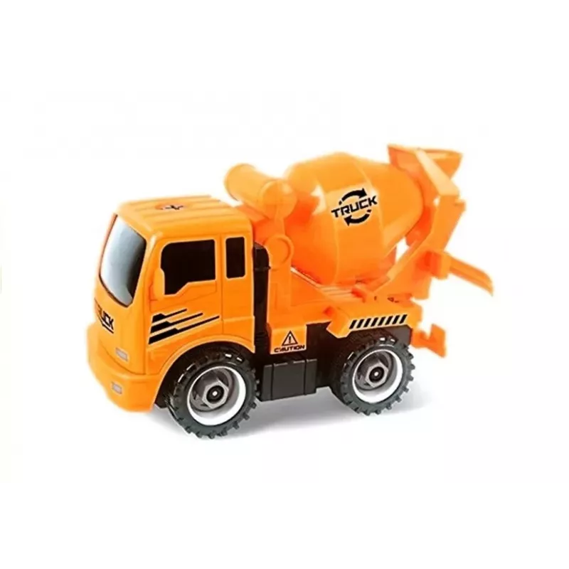 LEAN TOYS Transportlīdzekļu komplekts izskrūvēšanai Betona maisītājs Pašizgāzējs