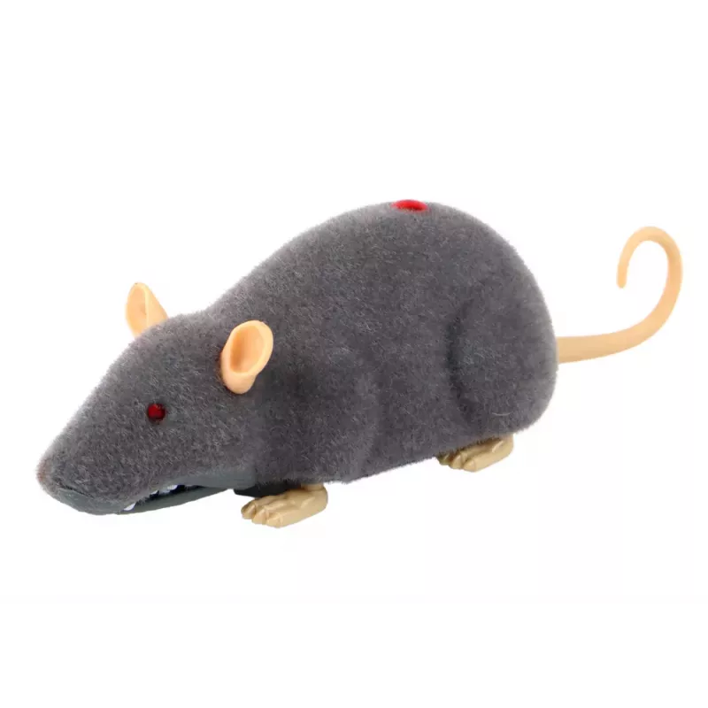 LEAN TOYS Big RC Mouse Toy on Wheels Grey - Make a Prank