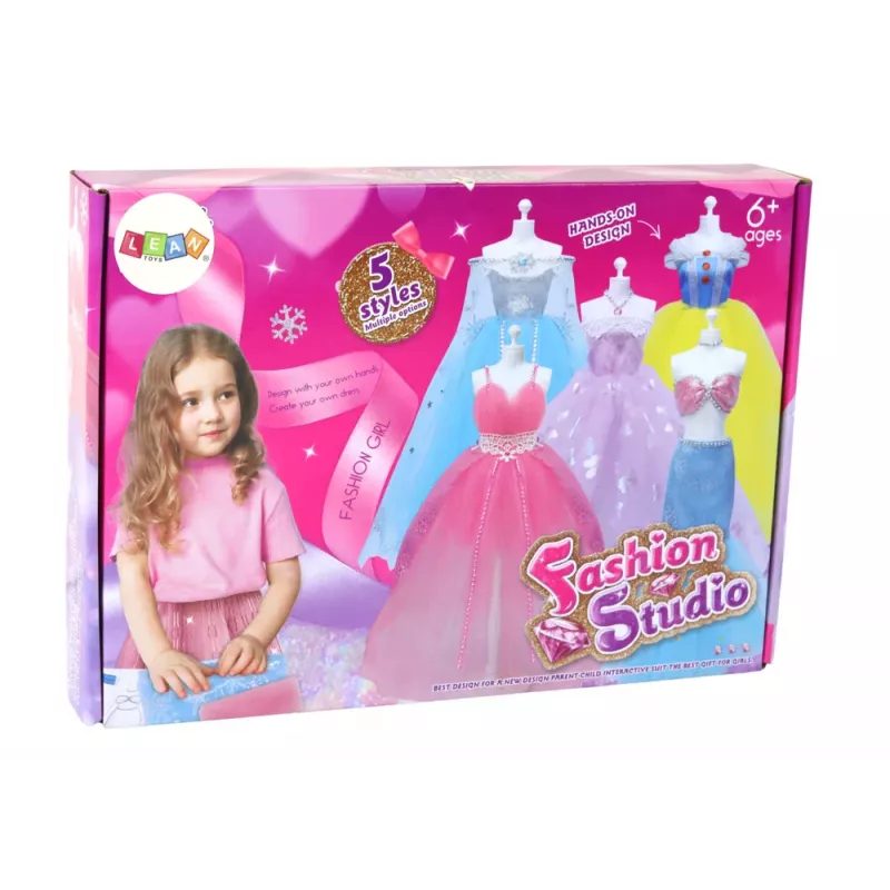 LEAN TOYS Radošais mākslas komplekts kleitu veidošanai