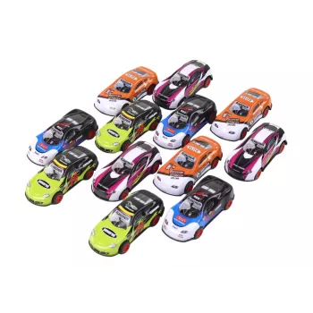 LEAN TOYS Sporta auto komplekts 1:55 ar berzes piedziņu, 12 krāsainas detaļas