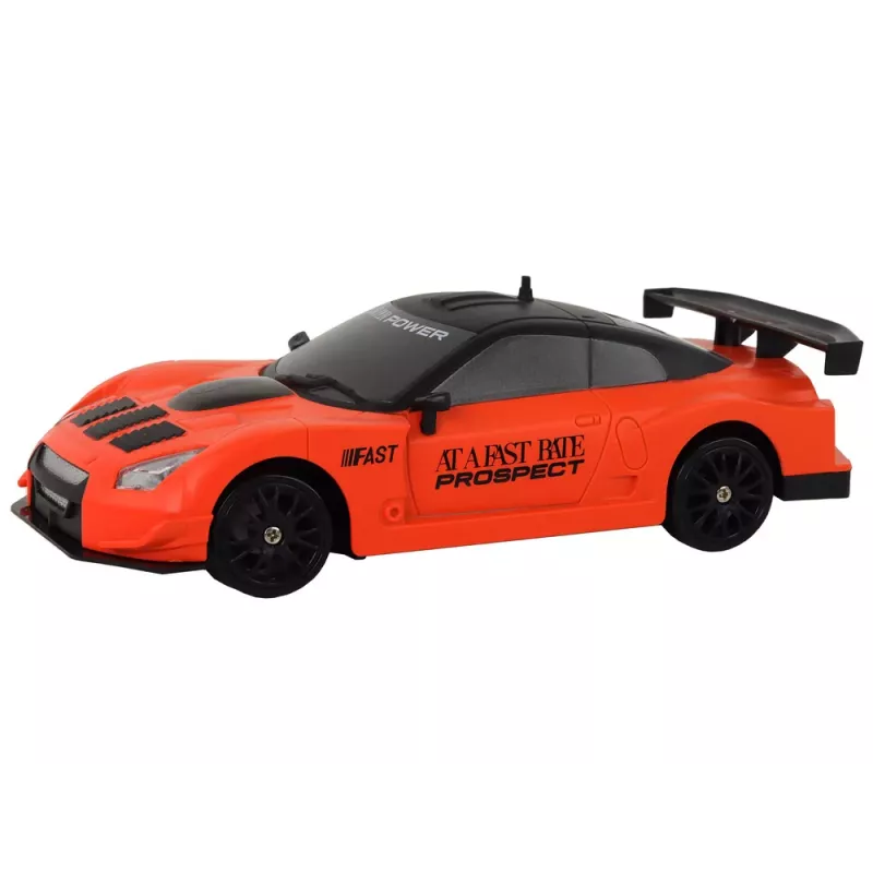 LEAN TOYS Ar vadību vadāma sporta automašīna R/C 1:24 Oranža ar maināmiem riteņiem