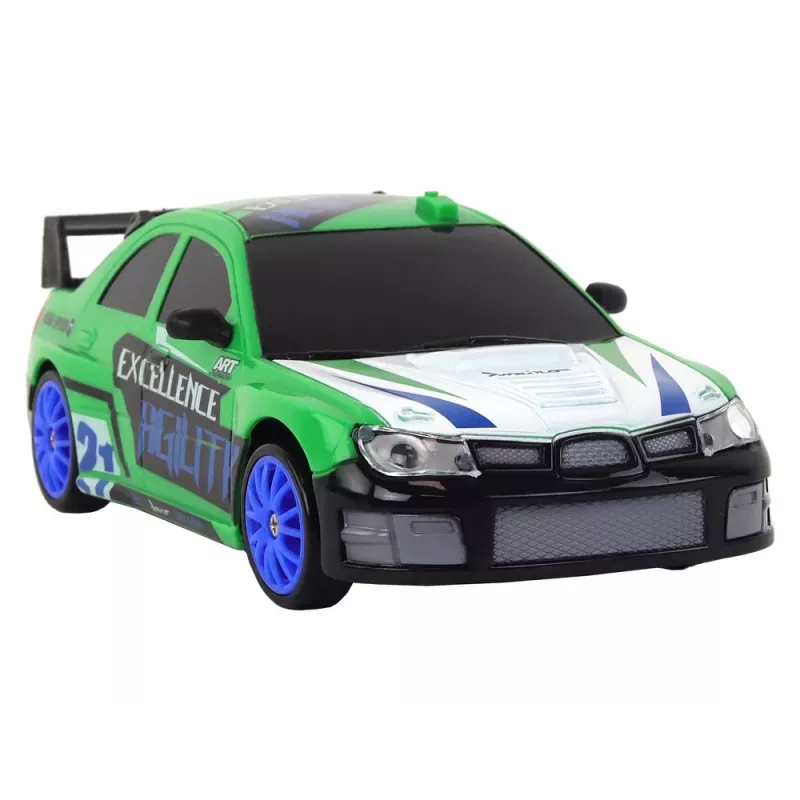 LEAN TOYS Ar vadību vadāma sporta automašīna R/C 1:24 Zaļa ar maināmiem riteņiem