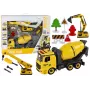 LEAN TOYS Būvniecības transportlīdzekļi ar skaņu un gaismu 1:12 DIY Betona maisītājs Celtnis Ekskavators