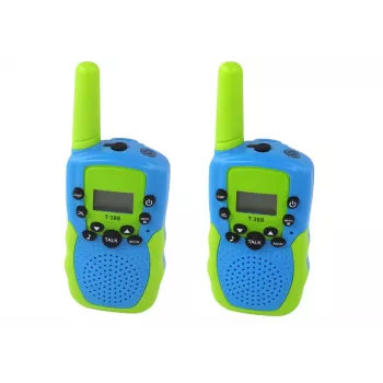 LEAN TOYS Walkie Talkie komplekts zaļš/zils 3 km diapazons bērniem