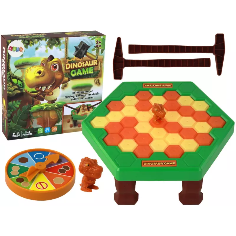 LEAN TOYS Ģimenes Arkādes Spēle Dinozaurs Neatlaidībā Āmurošana