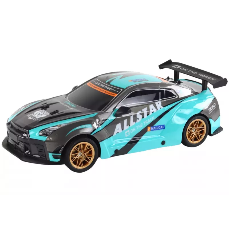 LEAN TOYS Liela ar tālvadību sporta automašīna 1:10 Tirkīza un Melna
