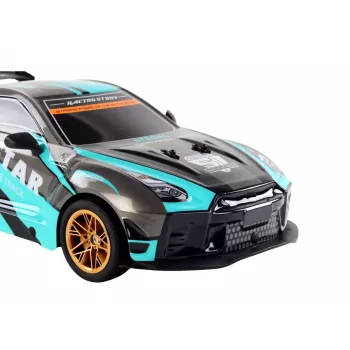 LEAN TOYS Liela ar tālvadību sporta automašīna 1:10 Tirkīza un Melna