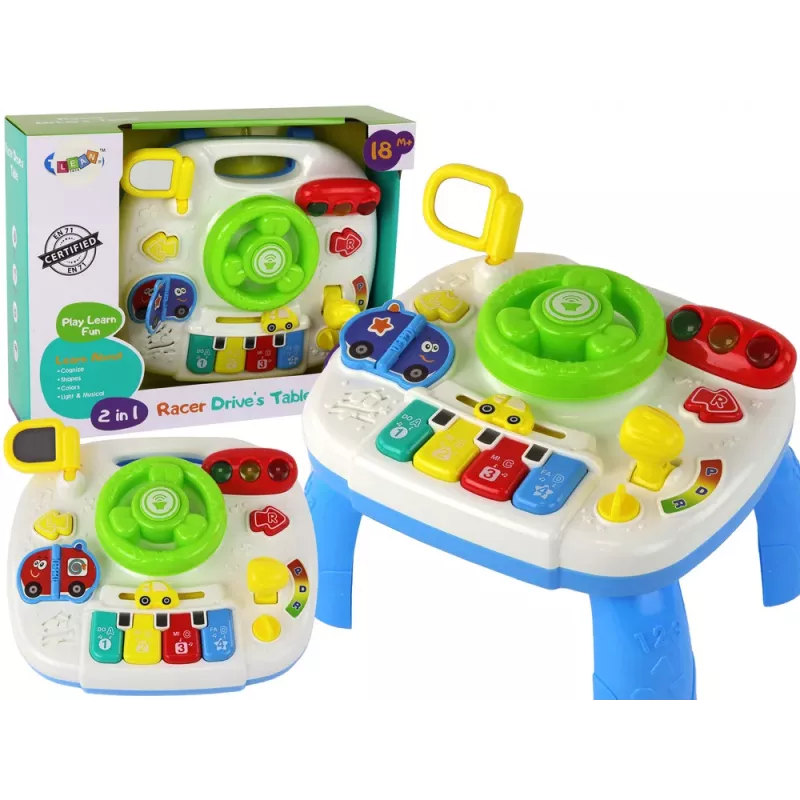LEAN TOYS Izglītojošs interaktīvs galds 2in1 dēlis mazuļiem ar stūri
