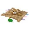 LEAN TOYS Teddy Bear Sensory Activity Blanket with Teether and Rattle