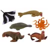 LEAN TOYS Jūras dzīvnieku figūriņu komplekts Valzirgs Ronis Astoņkājis 6 gab.
