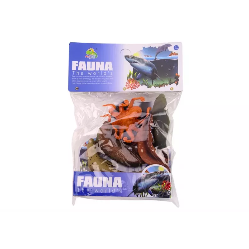 LEAN TOYS Jūras dzīvnieku figūriņu komplekts Valzirgs Ronis Astoņkājis 6 gab.