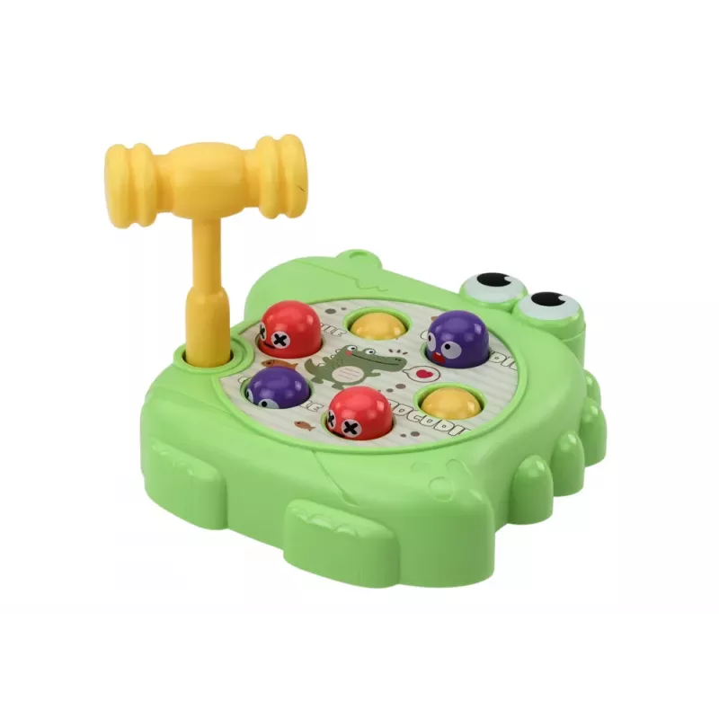 LEAN TOYS Arkādes spēle Wac A Mole Krokodils Zaļš Āmurs